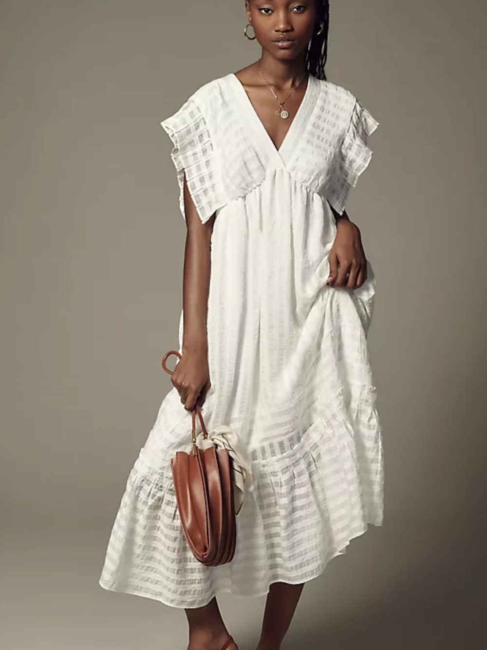 By Anthropologie V-Neck Ruffled Tiered Babydoll Dress sz XS